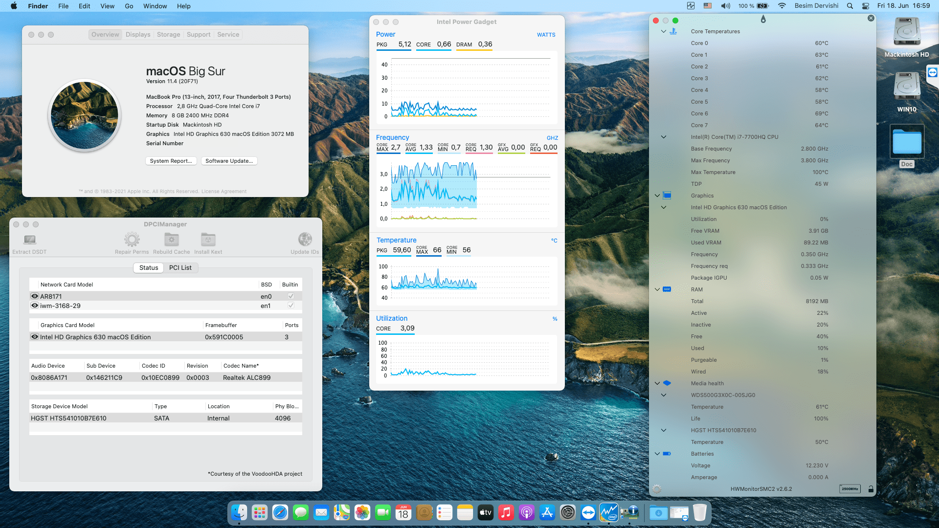 Success Hackintosh macOS Big Sur 11.4 Build 20F71 at MSI GV72-7RD-1084DE